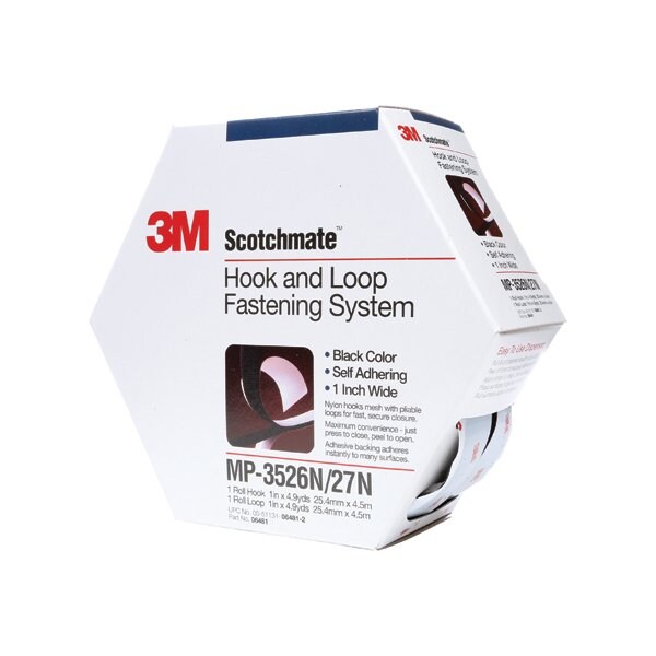 3M 1'' x 15', Black 3M MP3526N/MP3527N Scotchmate Combo Pack Fasteners DK3M162 - main
